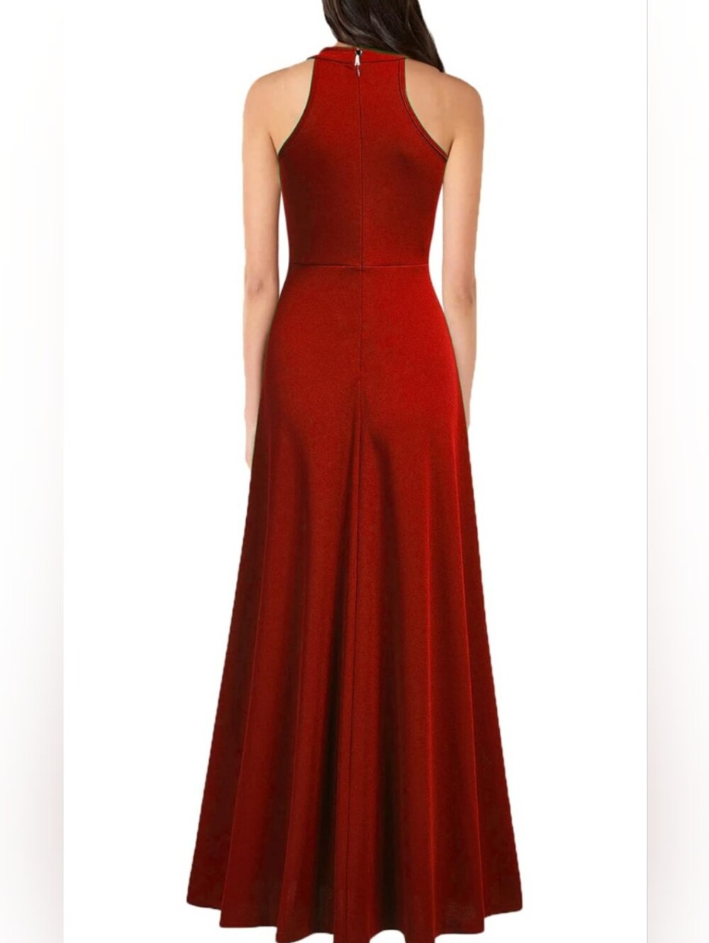 Elegant Red Halter Evening Gown - Size XXL - Picture 2 of 13